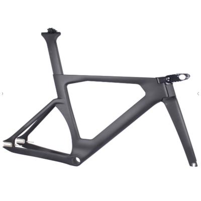 China Road Bikes Factory Direct Full Carbon Fiber Track Bike Frame High Quality Fixed Gear Bicycle Frame Seatpost Fork for sale