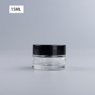 China 5g 10g 15g Face Cream Cosmetic Glass Jar Moisturizing Cream Jar Glass Transparent Glass Bottle for sale