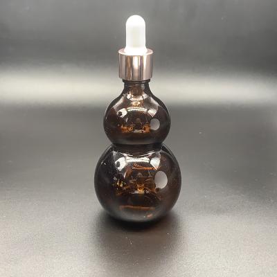 China Wholesale Cosmetic Glass Pipette Gourd Shape Bottle Glass Eliquid Essential Oil Bottle Dropper Bottle for sale