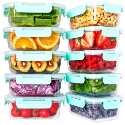 China High Storage Box Picnic Glass Containers Heatable Borosilicate Glass Food Safe Glass Storage Container for sale