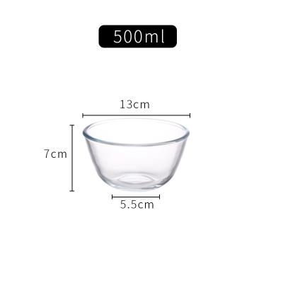 China Large Viable Clear Glass Reusable Noodles Vegetable Fruit Fresh Fruit Bowls High Borosilicate Crystal Glass Mixing Bowls for sale