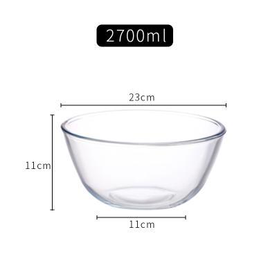 China Viable Transparent Glass Bowl Dessert Salad Bowl Heat Resistant Glass Home Rice Bowl Tableware for sale