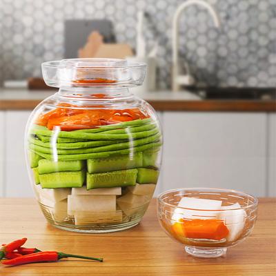 China Freshness Preservation Sealed Storage Jars Glass Bottle Sanitary Transparent Glass Food Storage Airtight Jar for sale