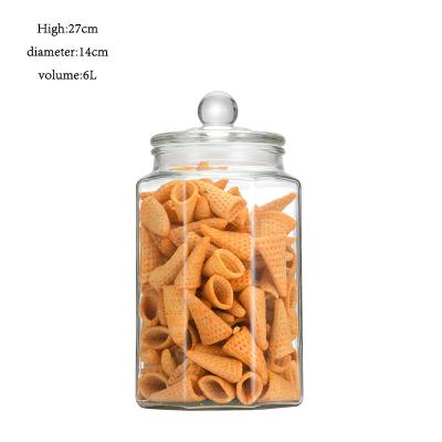 China 4L/6L/8L Kitchen Microwavable Glass Jars Food Storage Containers Round Tea Cans Storage Glass Jar for sale