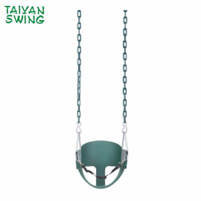 China Outdoor Play Half Bucket Outdoor Swing With Safety Nylon Strap for sale