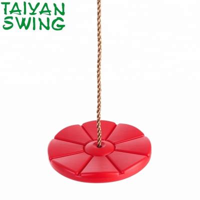 China Outdoor Play Garden Round Disc Seat Tree Swing With PE Rope For Kids for sale