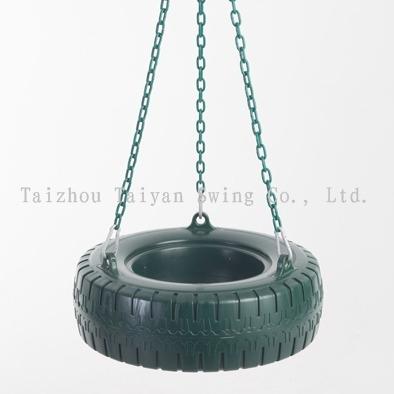 China New Outdoor Plastic Playground Plastic Tire Swing With Chains for sale