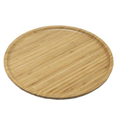 China Eco-Freindly Healthy Bamboo Round Serving Decorative Tray for sale