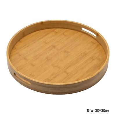 China Special Eco-Freindly Kitchen Cutlery Tray High Quality Round Bamboo Ears Medium Eco-Freindly Utensil Tray for sale