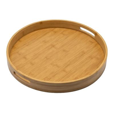 China Eco-Freindly Special Bamboo Utensil Kitchen Cutlery Tray High Quality Round Small Tray for sale