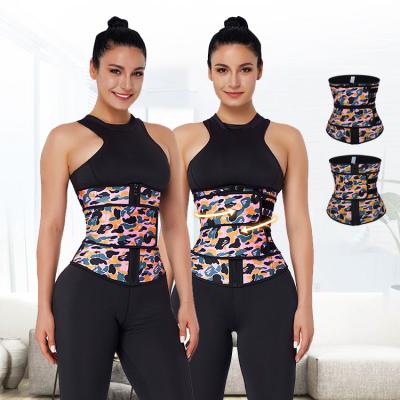 China Breathable Camouflage Printed Private Label Latex Waist Trainer Women Slimming Belt Waist Trimmer for sale