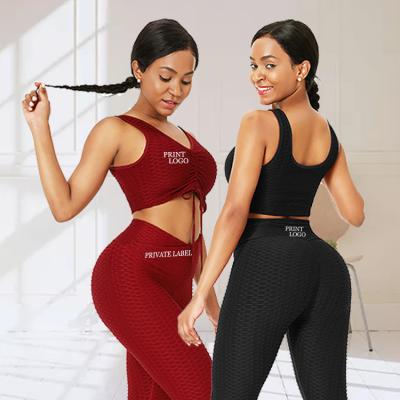 China Customs Service Breathable Two Piece Bra Set Fitness Yoga Pants Women Yoga Sets Fitness Women for sale