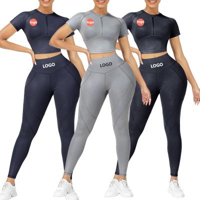 China Wholesale Good Quality Breathable Stitching Design Yoga Sportswear Women Workout Set Yoga Matching Top Set for sale