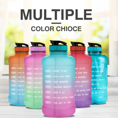 China Outdoor Sports Gallon Casual Top Selling Motivational Water Bottle With Time Marker Straw Handle Water Bottles for sale