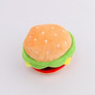 China China Manufacturer Sustainable Wholesale Durable Plush Toy Interactive Shape Hamburger Chew Pet Toy for sale