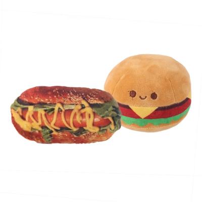 China Sustainable Plush Fast Food Private Label Stuffed Squeaky Pet Toy For Dog for sale