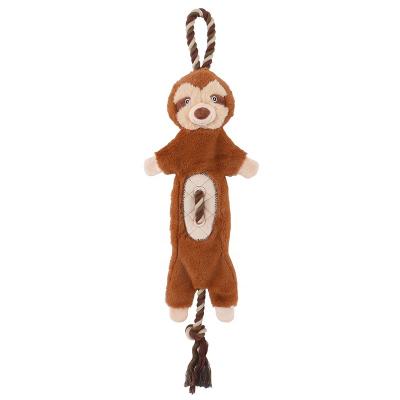 China Sustainable New Design Interactive Rope Plush Dog Animal Head Toys for sale