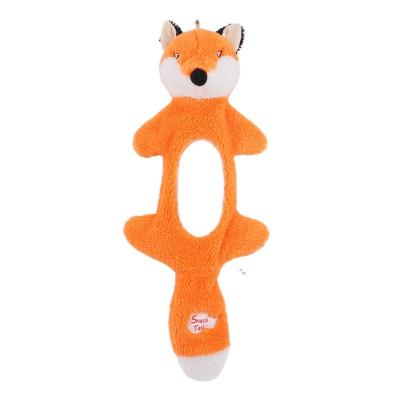 China New Design Sustainable Dog Toys Stuffless Plush Pet Toy Fox Animals Interactive Dog Toys With Snacks Pocket for sale