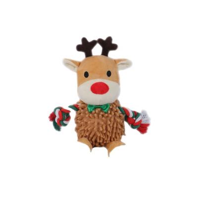 China New Design Viable Dog Toy Christmas Stuffing Toys Reindeer Dog Chew Squeaker Toy for sale