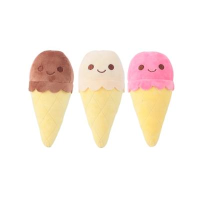 China Viable Interactive Ice Cream Chew Summer Plush Dog Squeaky Toys for sale