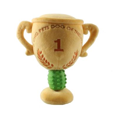 China Viable Challenge Cup Sports Race Prize Rewards Dog Chew Plush Toys For Pet for sale