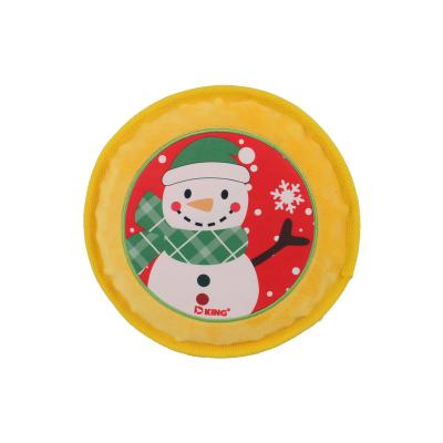 China New Design Christmas Gift Flying Disc Squeaky Dog Training Interactive Chew Toy for sale