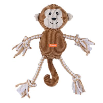 China Lifelike Durable Cotton Rope Dental Care Profession Plush Rope Monkey Shape Interactive Dog Toy for sale