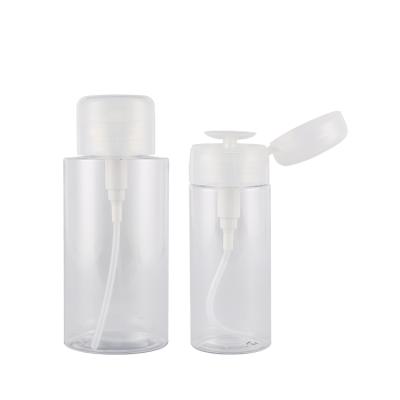 China Special Widely Used Cosmetic Makeup Remover Plastic Bottle Cosmetic Press Design Screen Printing PET To Customize Round Screw Cap CN; GUA for sale