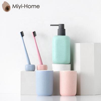 China China Factory 5-Piece Family Hotel Bathroom Accessories Kitchen Liquid Soap Bottle Holder Modern Ceramic Stocked for sale