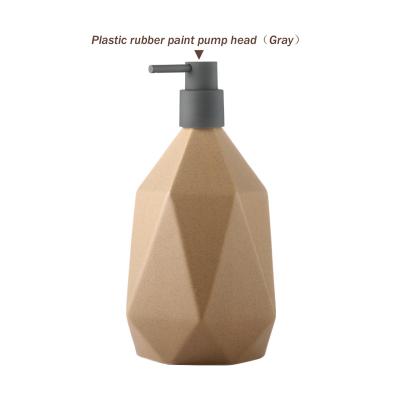 China Ceramic Liquid Dispenser Bottle Dispenser Durable Hand Stocked Dark Brown Refillable Emulsion Bottle For Bathroom Kitchens 1000Ml for sale