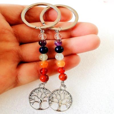 China Europe Wholesale Zinc Alloy Colorful Pendant Tree Beads Pendant Key Chain Accessories Gifts for sale