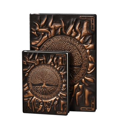 China Europe Wholesale A5 Relief Notebook Retro Notepad PU Diary Business Notebook Manual Stains for sale