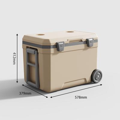 China Insulated 72 Hours Keep Cooling 45 L With Wheel Without Electricity Outdoor Food Beer Drink Fridge For Fishing for sale