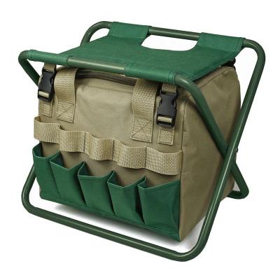 China Foldable Universal Easy To Carry Large Capacity Can Garden Detachable Folding Camping Chair Fishing Stool With Storage Bag for sale