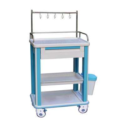 China Hosptial Hospital Emergency ABS Factory Price Good Quality IV Equipment Patient Treatment Trolley for sale