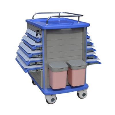 China Hosptial BR-MT02B Medical Equipment ABS Emergency Used Crash Cart Medicine Trolley for sale