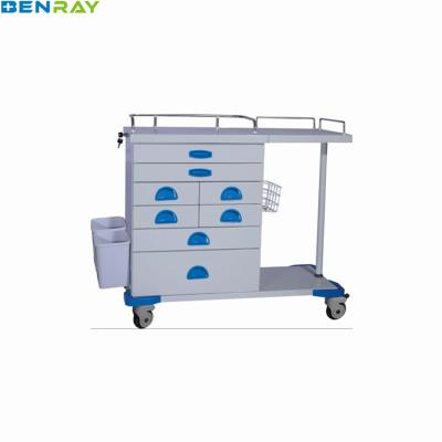 China Emergency Steel Equipment Modern High Quality Home Care Manufacturer Hospital Table ABS Soft Stainless Anesthesia Trolley for sale