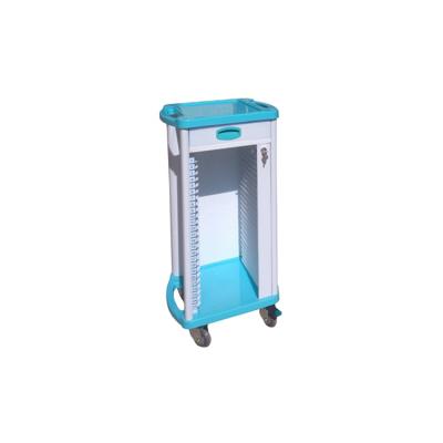 China Soft High Quality Soft ABS Emergency Equipment Stainless Steel Homecare Trolley Rows Patient Record Trolley Modern Simple Clinic Hospital for sale