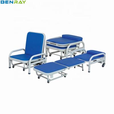 China Ward Recliner Bed Family Hospital Modern Medical Emergency Clean Powder-Coated Accompany Chair for sale