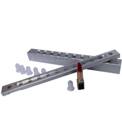 China Iron 12 Hole Cosmetic Metal Aluminum Lipstick Mold Custom Lip Gloss Template for sale