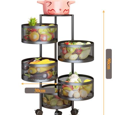 China Viable vertical multi-layer revolving fruit and vegetable storage rack for kitchen for sale