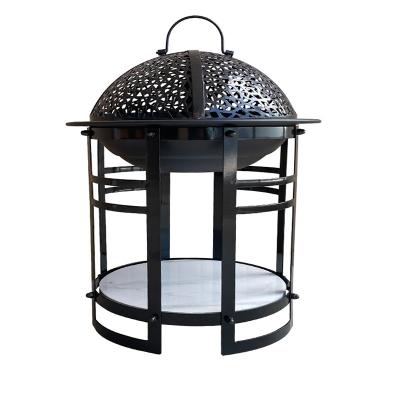 China Hardware Easily Assembled Peralatan Abrasive Wrought Iron Pit Sturdy Durable Multifunction European Style Luxury Smokeless Fire Brazier Long for sale