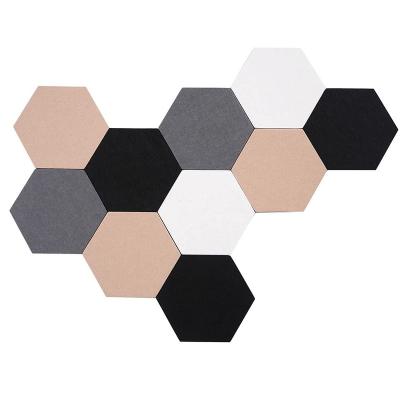 China Hot Sale Message Notice Wall Decor Sticker Photo Holder Hexagon Pin Board Felt Bulletin Board Bulletin Board Photos Display for sale