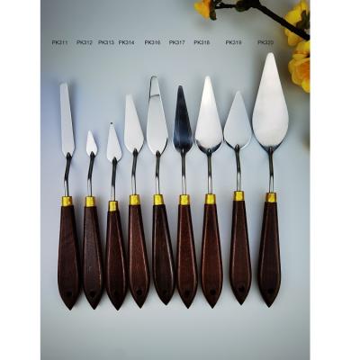 China Steel With Wooden Handle Oil Painting Knife Palette Knife Wholesale Oil Painting Tool Oil Painting Scraper For Art Painting for sale