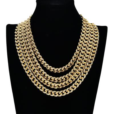 China FASHIONABLE High Quality Hip Hops Necklace Men's Cuban Link Chain Iced Out 18K 14K 9K Cuban Necklace for sale