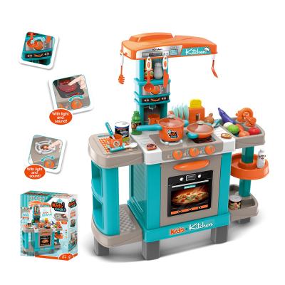 China Kids Pretend Play Cooking Tabletop Kitchen Set Toy Wholesale Kids Pretend Play Cooking Big Toys Kitchen Set with Light and Sound for sale