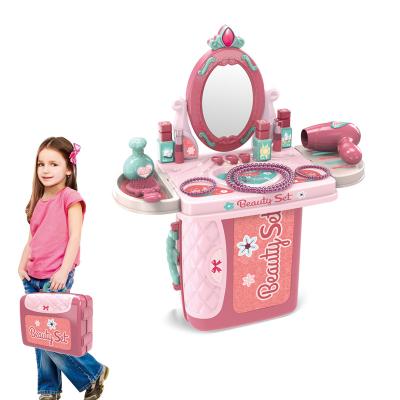 China Beauty Set Toy for Girls Wholesale 2 in 1 Kids Pretend Suitcase Toy Beauty Play Set for Girls for sale