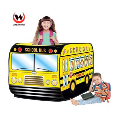 China Hot Sale Indoor Outdoor Play House Tent Children Jump Up School Bus Play Tent For Child for sale