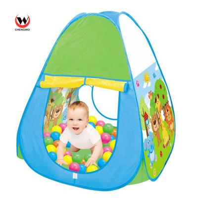 China Wholesale Indoor Game Toy Kids Play Tent Indoor Play Tent Toy Cartoon Tent House Room With 50 Pcs Ocean Balls for sale