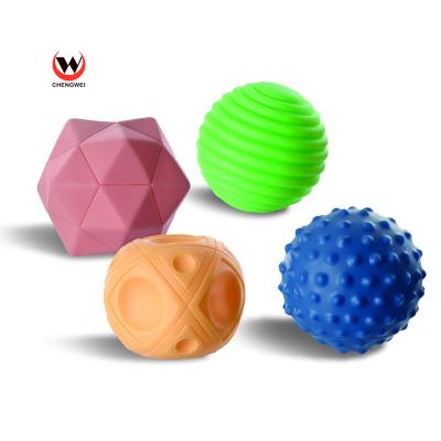 China Wholesale Crochet Balls Soft Rubber Baby Touch Ball Toy Hand Baby Feels Toy Ball for sale